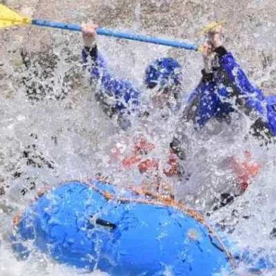 a child swimming in the water
