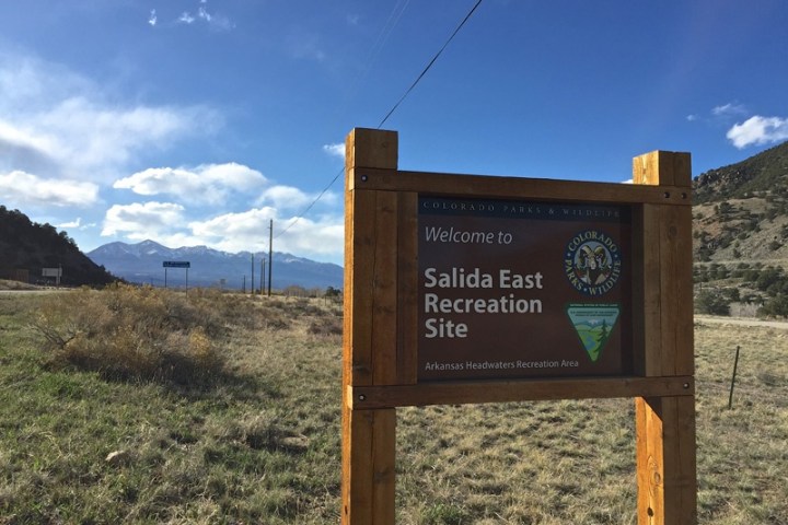 a sign in a field